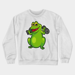 Frog at shoulder training with Dumbbells Crewneck Sweatshirt